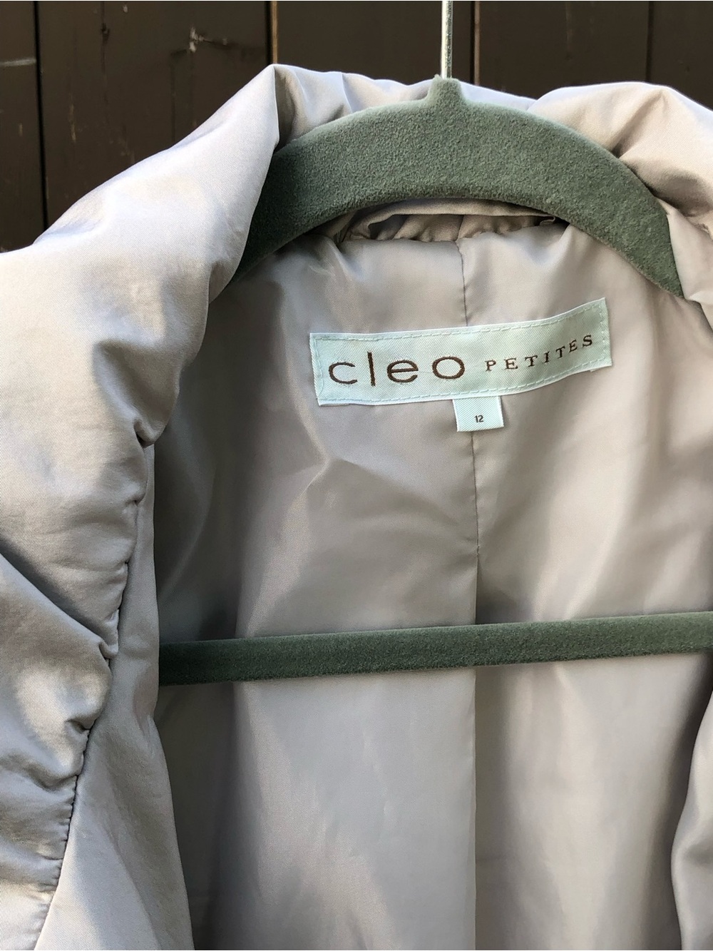Classic Raincoat Cleo Petites Light Grey Trench Coat Jacket Removable Hood - Picture 8 of 9